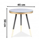 Стол журнальный SIGNAL VEGA C мраморный эффект/черный, 45/50